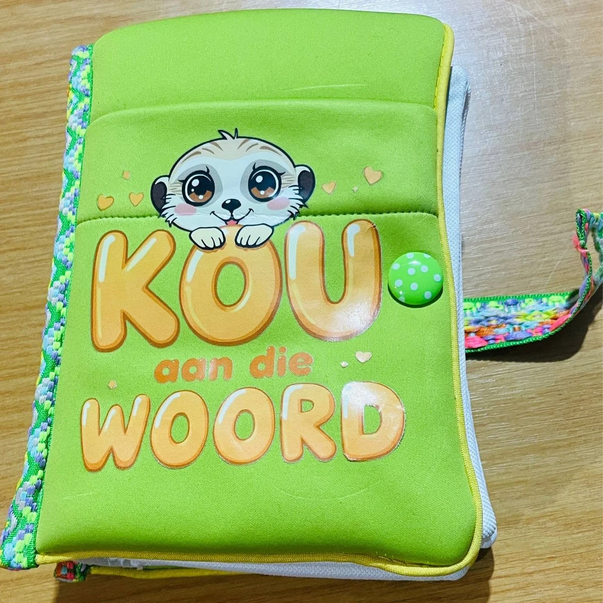 Baby Bible fabric cover, currently showing the Afrikaans edition