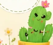 The Wilderblommetjies smiling cactus character illustration